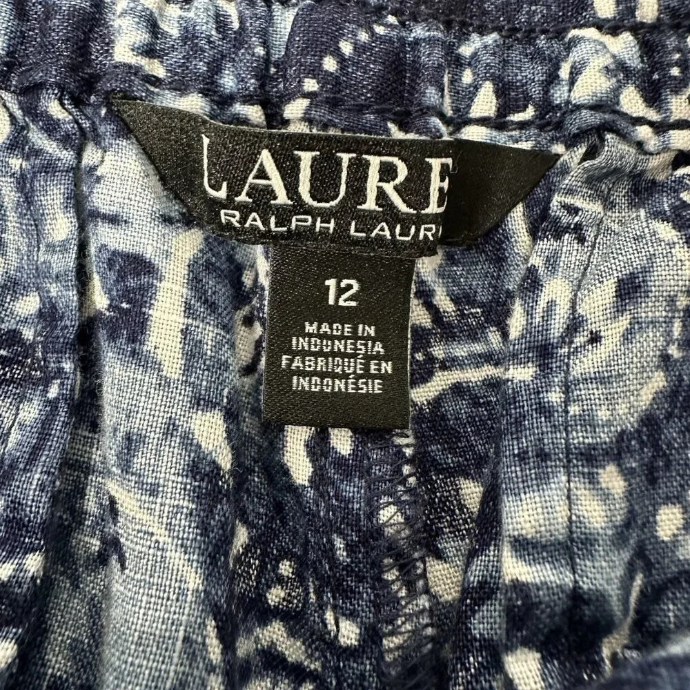 Ralph Lauren‎ Linen Shorts Blue Paperbag Size 12